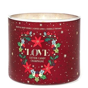 LOVE COTTON CANDY CHAMPAGNE 3-WICK CANDLE BY BATH AND BODY WORKS